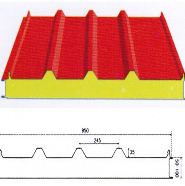 内蒙古聚氨酯PU夹芯屋面板YX35-245-950型